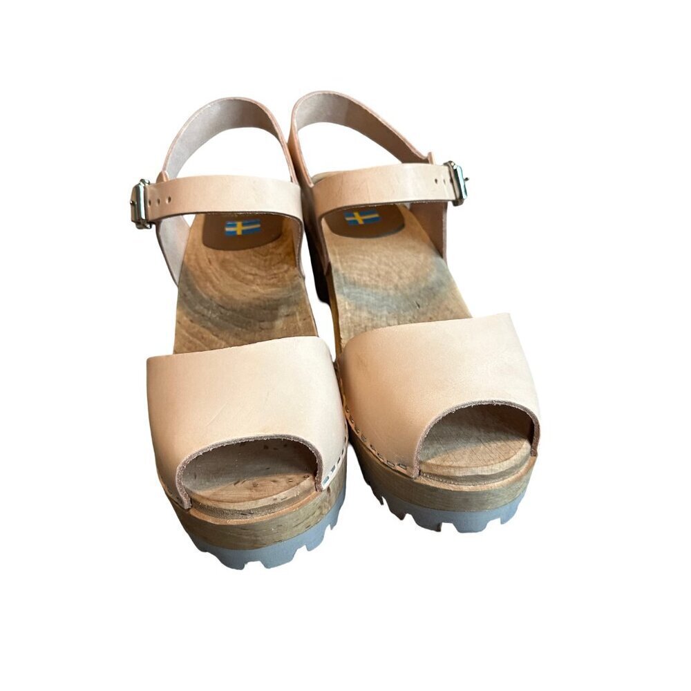 Mia Greta Open-Toe Clogs Mules Sandals Natural Light Beige Size 41 NIB NEW - Picture 6 of 15
